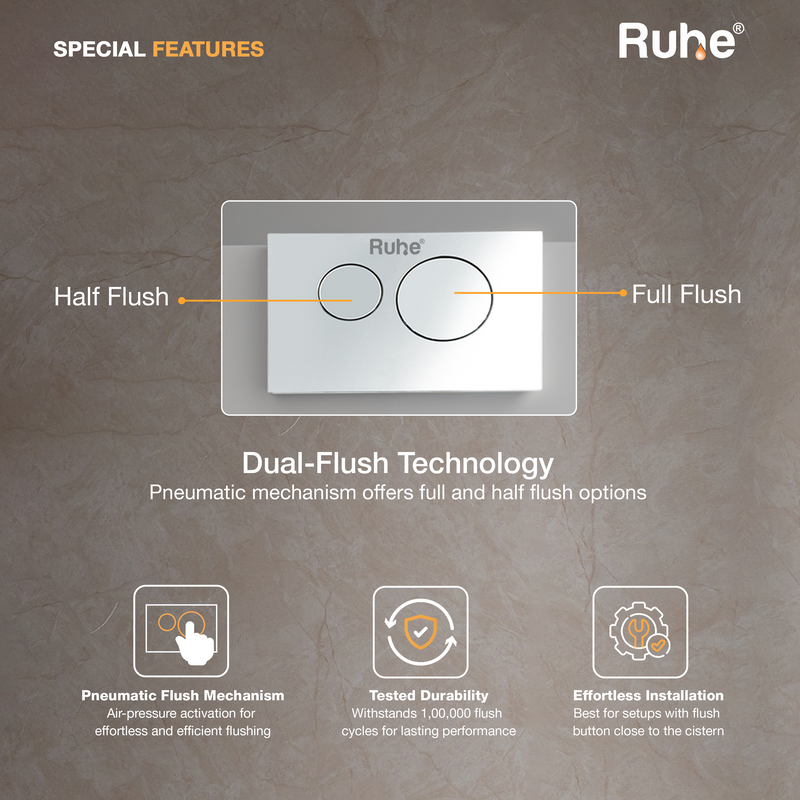 Pneumatic Concealed Cistern for Western Commode with Full Frame