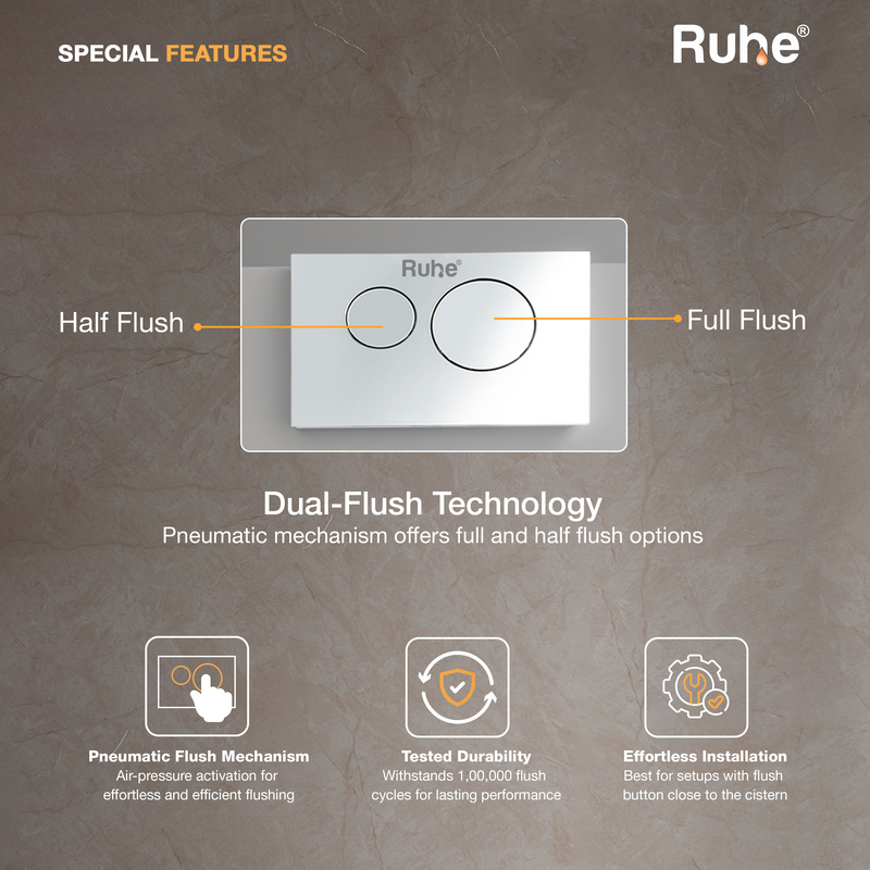 Pneumatic Concealed Cistern for Western Commode with Half Frame