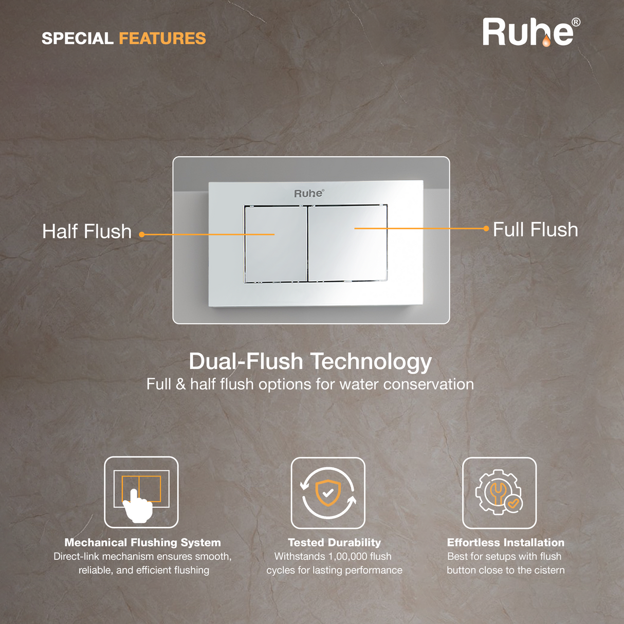 Mechanical Concealed Cistern for Western Commode with Full Frame