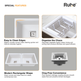 Quartz Double Bowl Kitchen Sink (37 x 18 x 9 Inches)