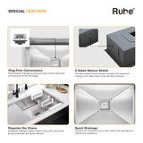 Handmade Single Bowl with Drainboard Kitchen Sink (37 x 18 x 10 Inches) (Features)