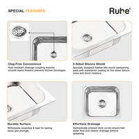 Single Bowl Kitchen Sink (16 x 14 x 6 Inches)(Special Features)