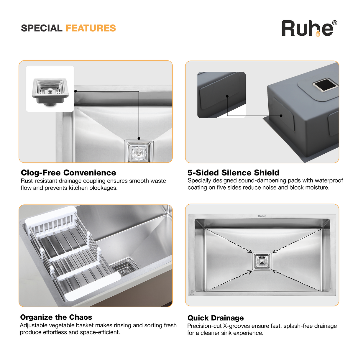 Handmade Single Bowl Kitchen Sink (32 x 20 x 10 Inches)