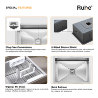 Handmade Stainless Steel Single Bowl Kitchen Sink (24 x 18 x 10 Inches)