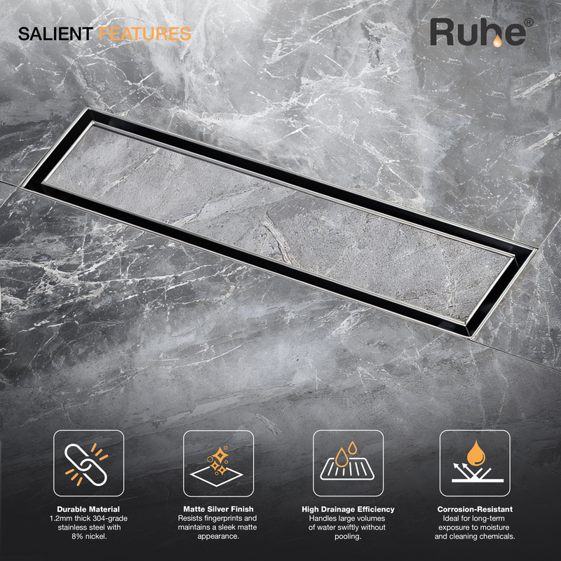 Tile-Insert Shower Drain Channel (3 Inches)