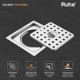 Check Square Flat Cut Floor Drain