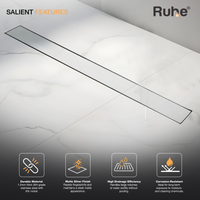 Marble-Insert 304-Grade Shower Drain Channel (2 Inches)
