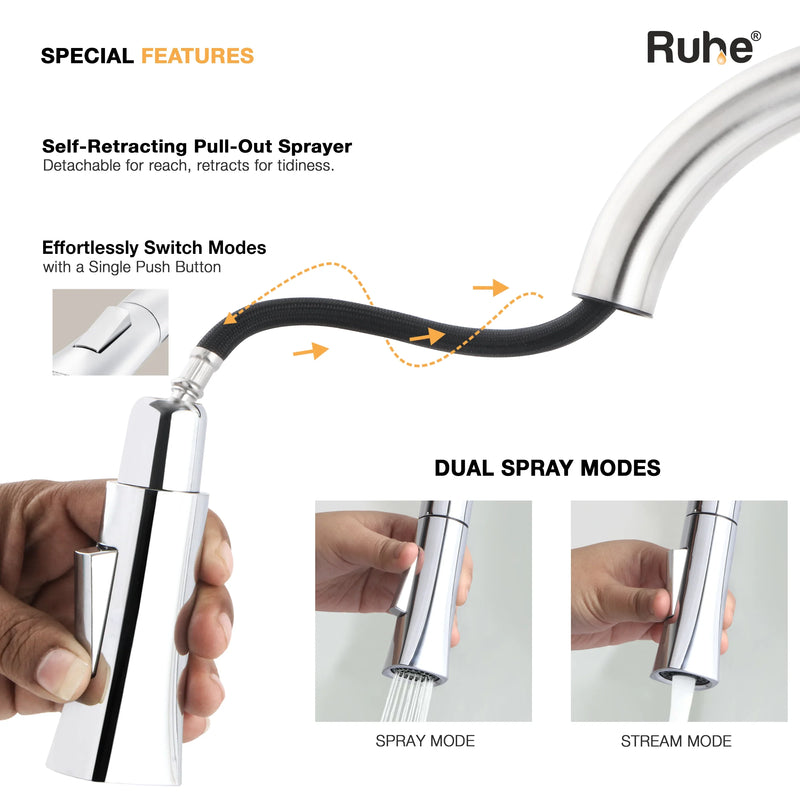 Spring Dual Flow Pull-out Kitchen Mixer Faucet