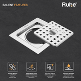 Check Square Flat Cut Floor Drain