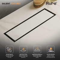 Marble-Insert 304-Grade Shower Drain Channel (4 Inches)