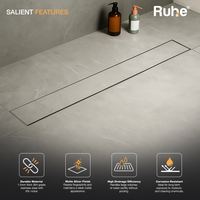 Tile-Insert 304-Grade Shower Drain Channel (4 Inches)