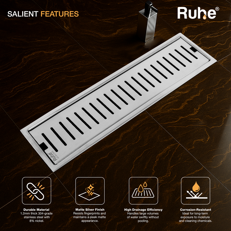 Vertical Shower Drain Channel (4 Inches)
