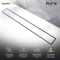Marble-Insert 304-Grade Shower Drain Channel (2 Inches)