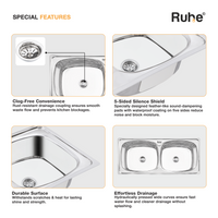 Double Bowl Kitchen Sink (45 x 20 x 9 Inches), Special Features
