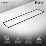 Marble-Insert Shower Drain Channel (4 Inches)