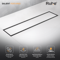 Marble-Insert 304-Grade Shower Drain Channel (4 Inches)