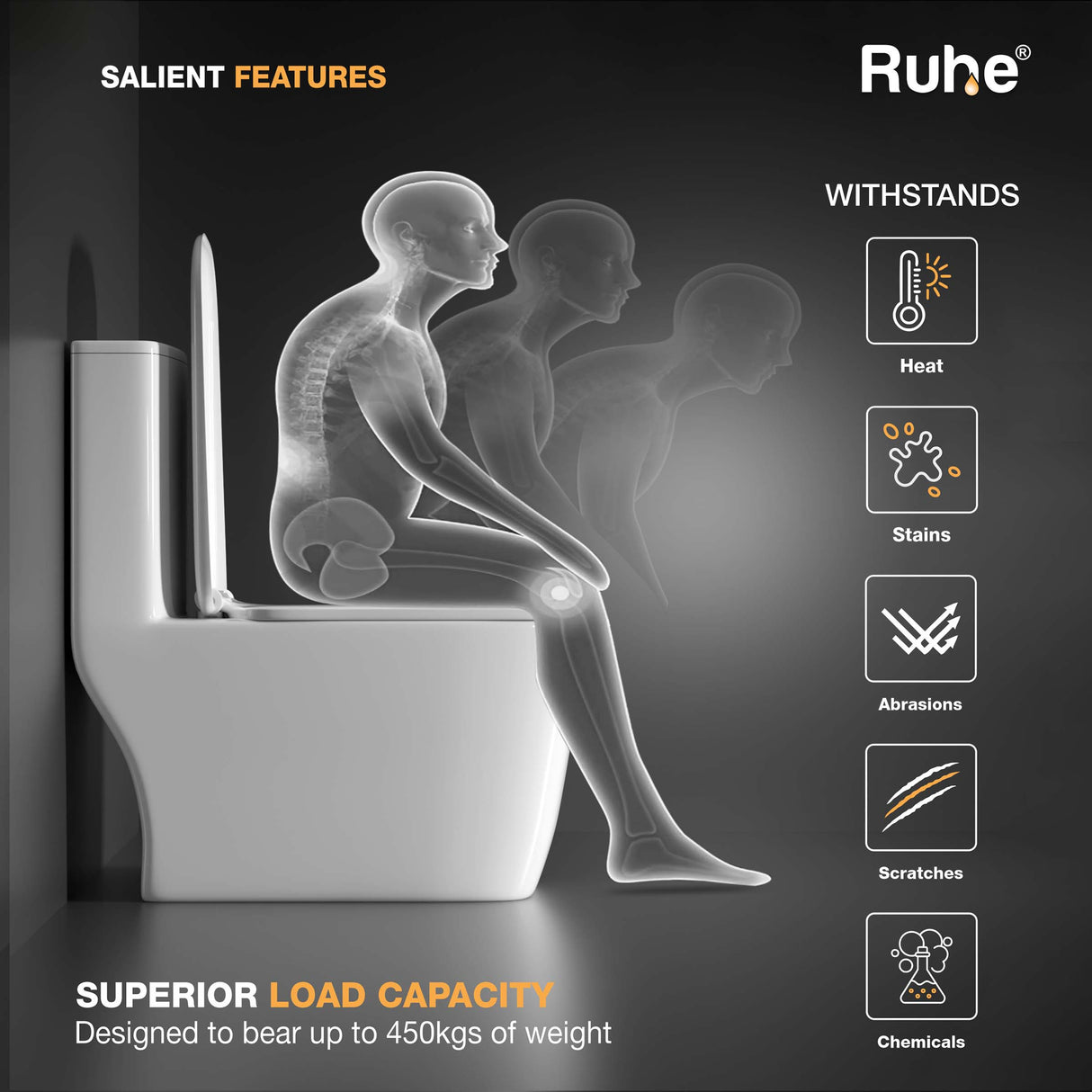 Athos One Piece Western Commode