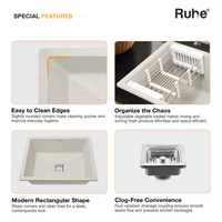 Quartz Single Bowl Kitchen Sink (24 x 18 x 9 Inches)