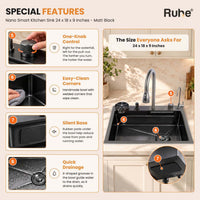 Nano 304-Grade Smart Kitchen Sink with Waterfall