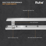 Tile-Insert Shower Drain Channel (4 Inches)