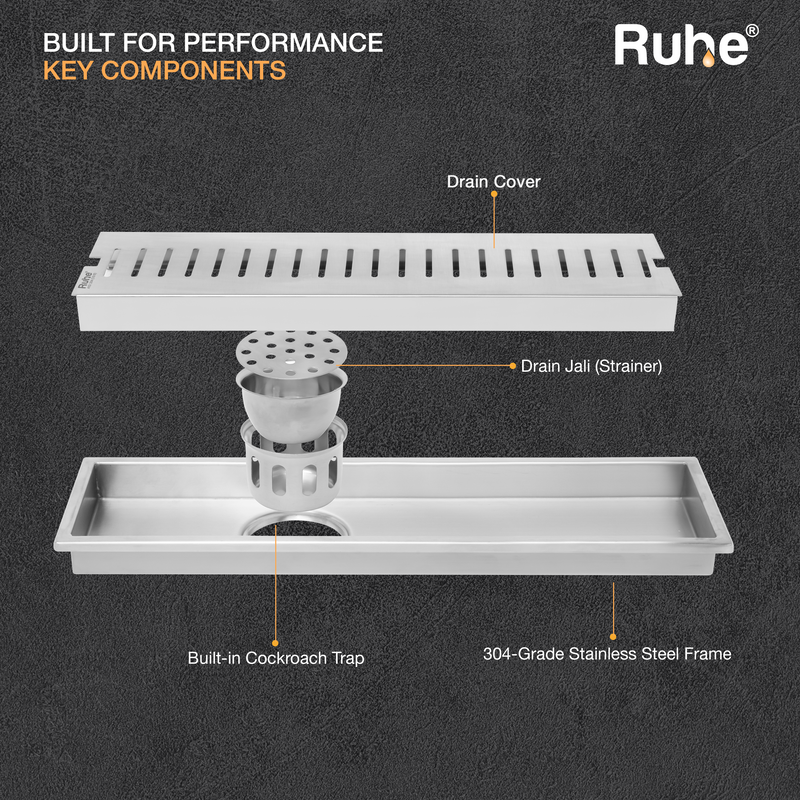 Vertical Shower Drain Channel (5 Inches)