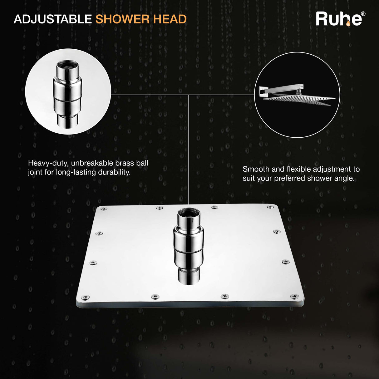 Ultra Sleek 304-Grade SS Overhead Shower