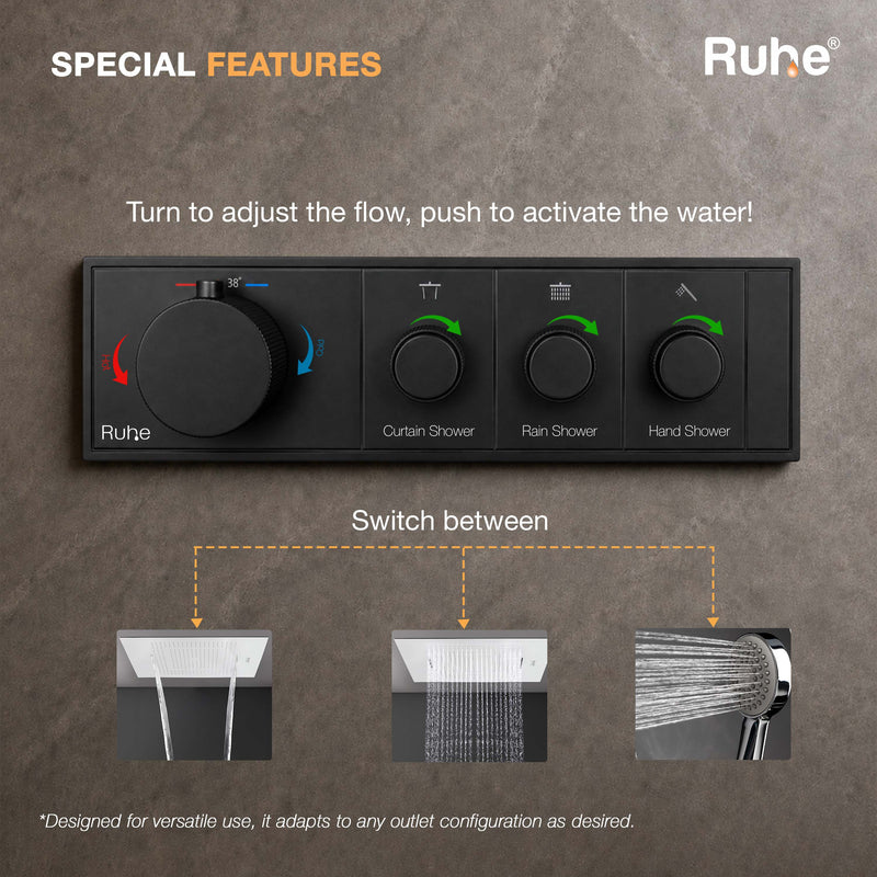 Aurora 3-Function Thermostatic Diverter