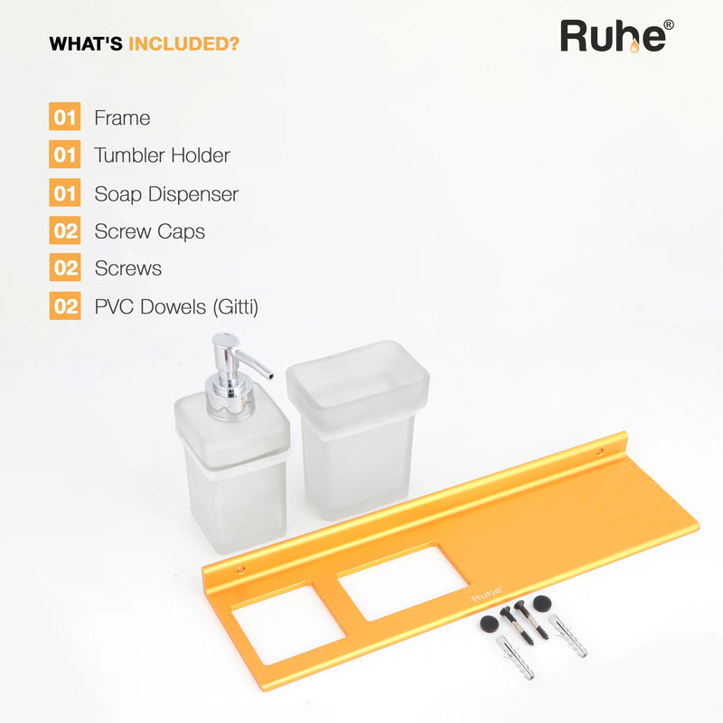 Ember Shelf with Tumbler Holder & Soap Dispenser