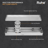 Marble-Insert Shower Drain Channel (4 Inches)