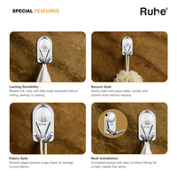 Moon Stainless Steel Double Robe Hook – Chrome