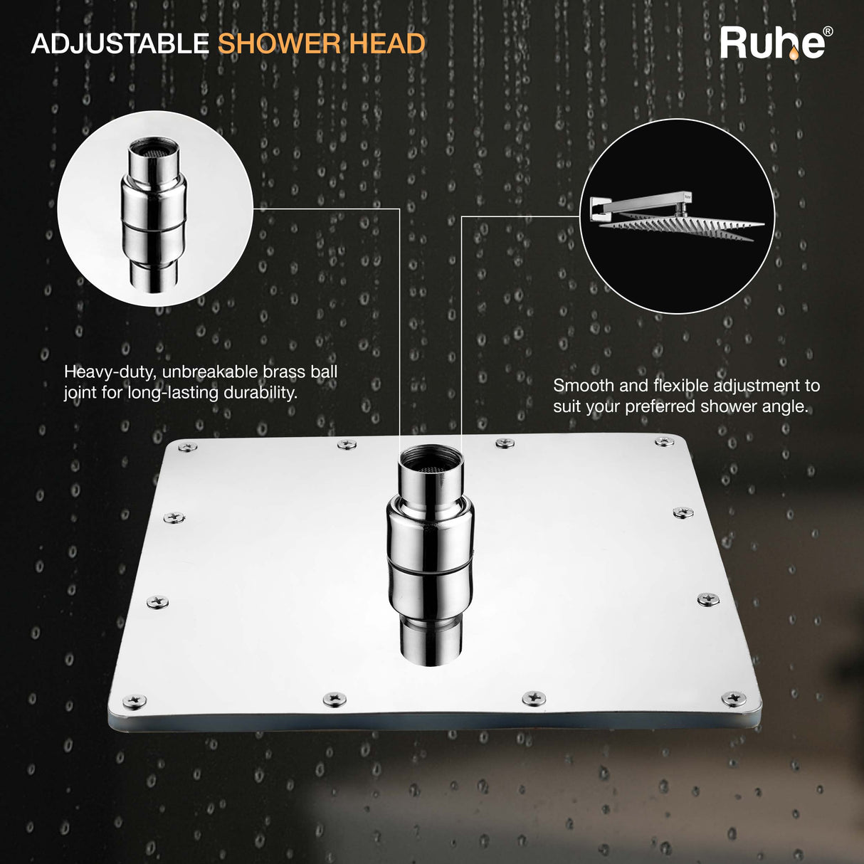Rain Joy 304-Grade SS Overhead Shower