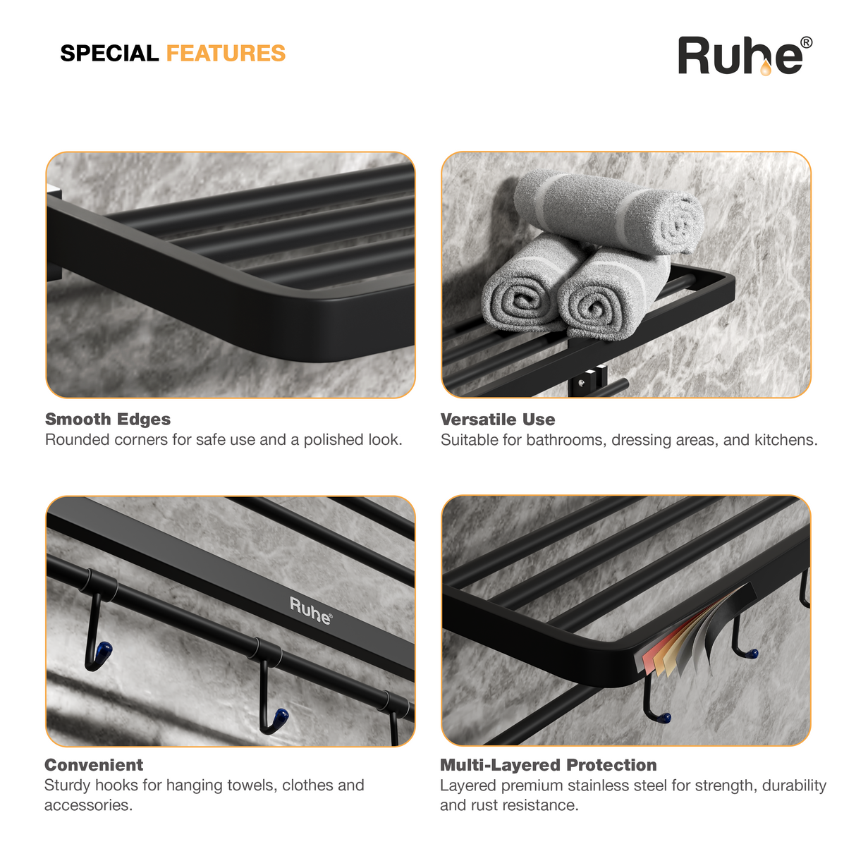 Dual Foldable Towel Rack (24 Inches)