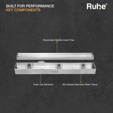 Marble-Insert Shower Drain Channel (2 Inches)