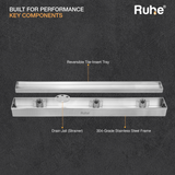 Tile-Insert Shower Drain Channel (2 Inches)