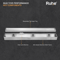Tile-Insert 304-Grade Shower Drain Channel (2 Inches)
