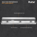Marble-Insert Shower Drain Channel (2 Inches)