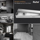 Marble-Insert Shower Drain Channel (2 Inches)