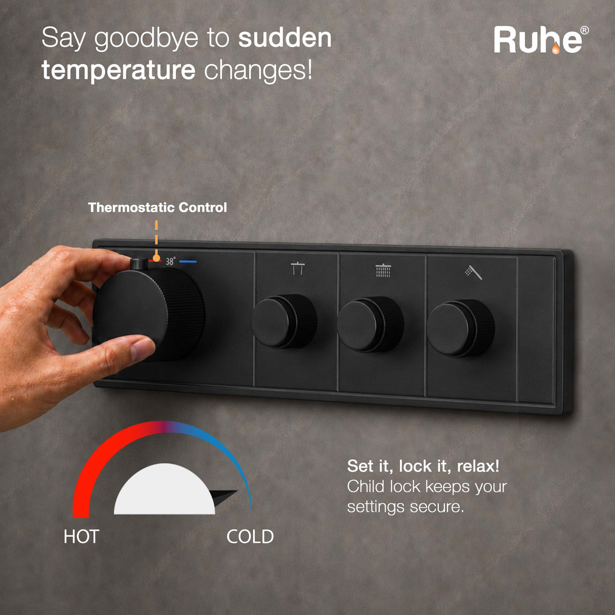 Aurora 3-Function Thermostatic Diverter