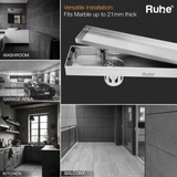 Marble-Insert Shower Drain Channel (3 Inches)