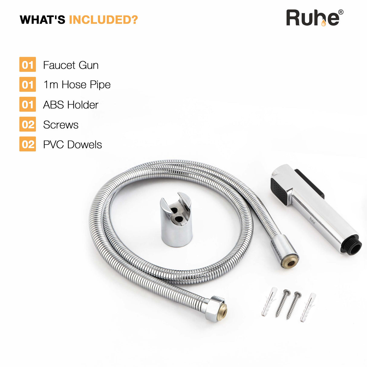 Target Chrome Health Faucet with Dual Flow and 1 Meter 304-Grade SS Hose & Hook