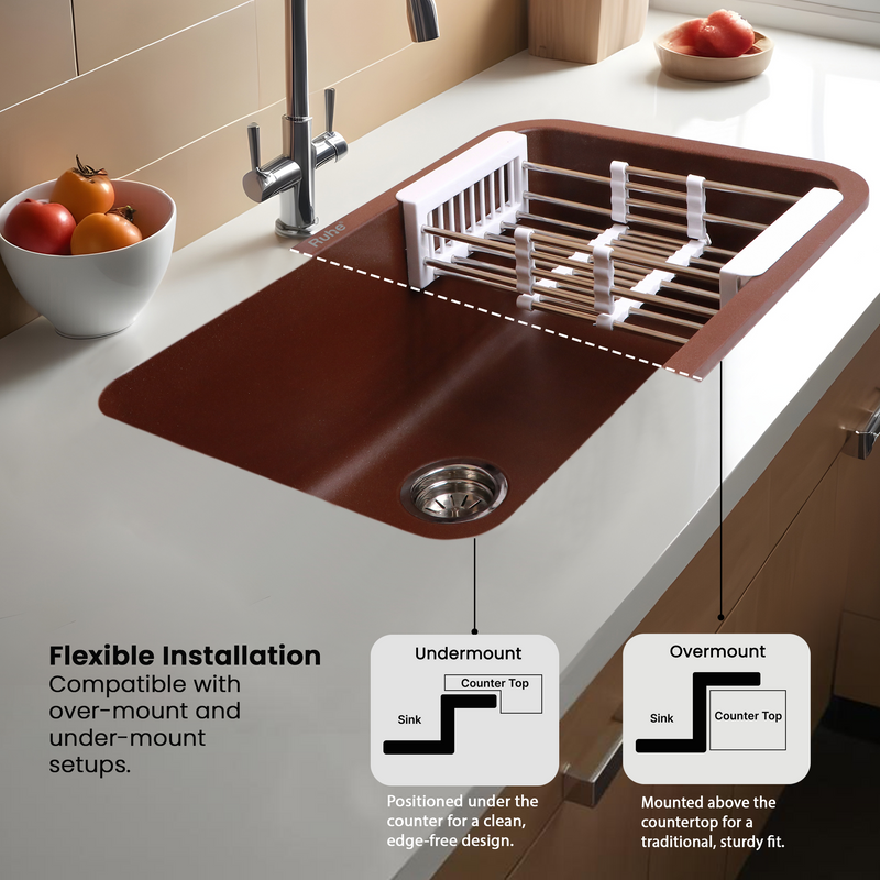 Quartz Single Bowl Kitchen Sink (31 x 19 x 9 Inches)