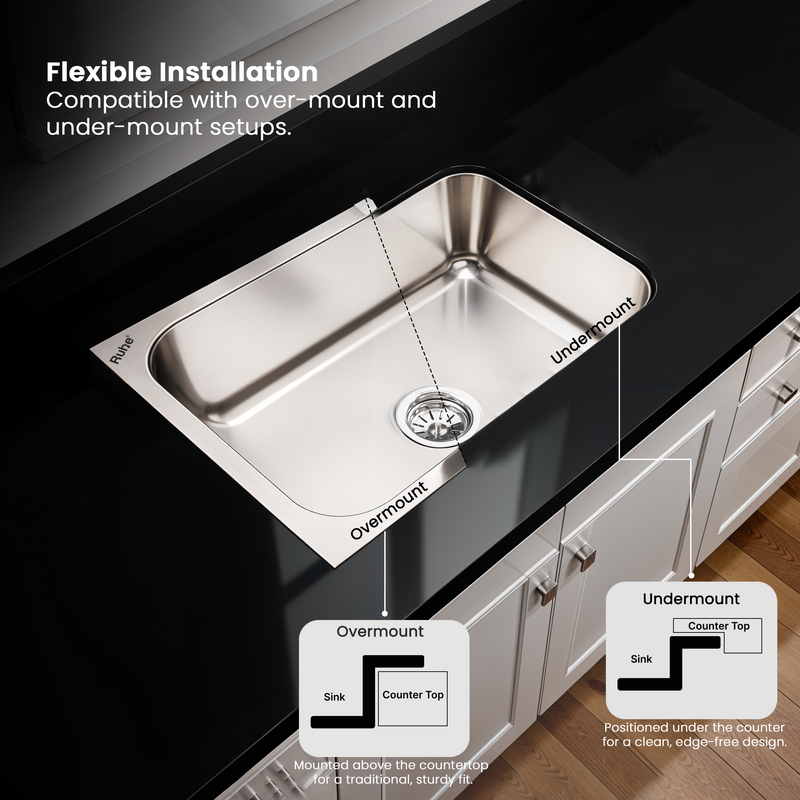 Oval Single Bowl Premium Kitchen Sink (24 x 18 x 9 Inches)