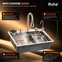 Nano 304-Grade Smart Kitchen Sink with Waterfall
