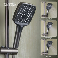 Rain 3-Function Brass Smart Shower Panel Set