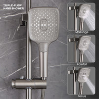 Ripple 4-Function Brass Smart Shower Panel Set