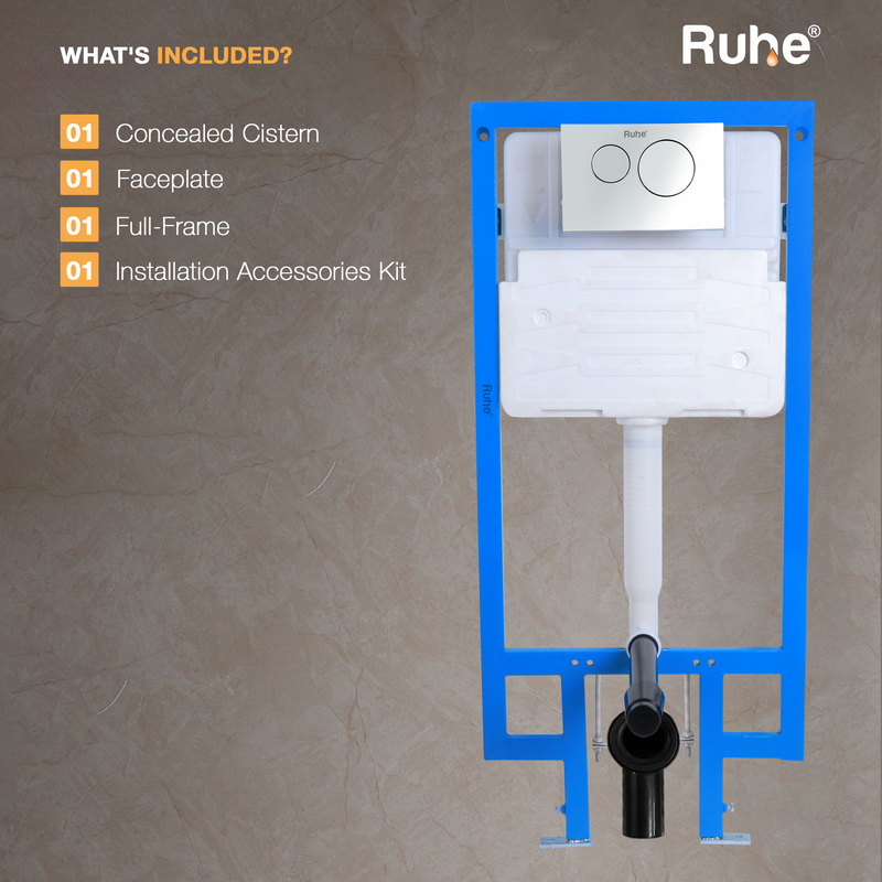 Pneumatic Concealed Cistern for Western Commode with Full Frame