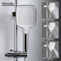 Ripple 4-Function Brass Smart Shower Panel Set
