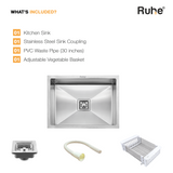 Handmade Single Bowl Kitchen Sink (24 x 18 x 10 Inches)(What's Included)