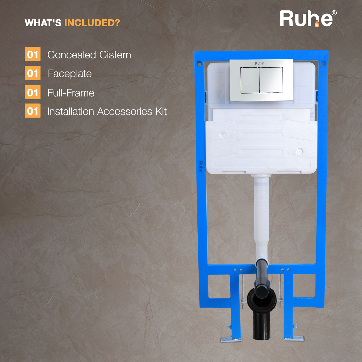 Mechanical Concealed Cistern for Western Commode with Full Frame