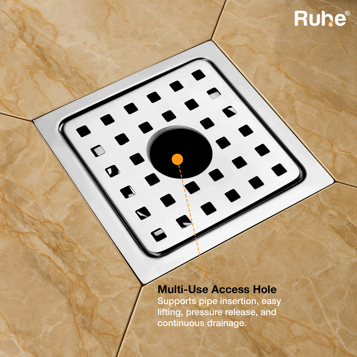 Check Square Flat Cut Floor Drain